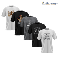 KIT 5 CAMISETAS CRISTÃS - A PORTA - MARIA COLORIDA - MARIA - ORAÇÃO PRETA - ORAÇÃO BRANCA KIT 5 CAMISETAS CRISTÃS - A PORTA - MARIA COLORIDA - MARIA - ORAÇÃO PRETA - ORAÇÃO BRANCA