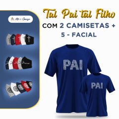 KIT CAMISETAS "PAIS e FILHOS" + KIT 5 PEÇAS KIT CAMISETAS "PAIS e FILHOS" + KIT 5 PEÇAS