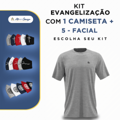 KIT'S 1 CAMISETAS "ALAFA E ÔMEGA" + 5 FACIAIS KIT'S 1 CAMISETAS "ALAFA E ÔMEGA" + 5 FACIAIS