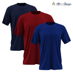 Kits 3 camisetas lisas - VERMELHA-AZUL ROYAL-PRETA Kits 3 camisetas lisas - VERMELHA-AZUL ROYAL-PRETA